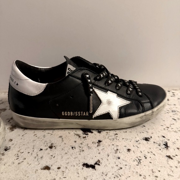 Golden Goose Deluxe Super-Star Low-Top Sneakers Black/White - S 6/36 - Picture 2 of 10
